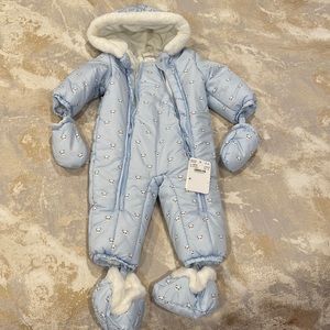 MAYORAL BLUE BABY PANDA SNOWSUIT 2632 6-9 MONTHS 75 CM